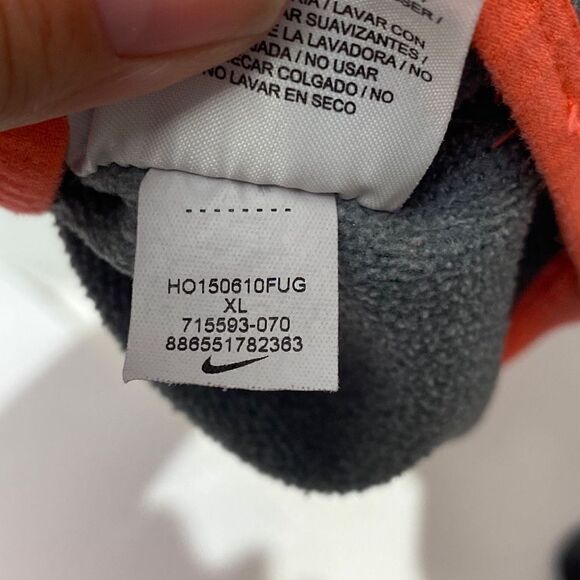 Nike Therma-Fit Women's Just Do it Color Block Gray/Orange Hoodie Sweatshirt XL - Picture 9 of 9